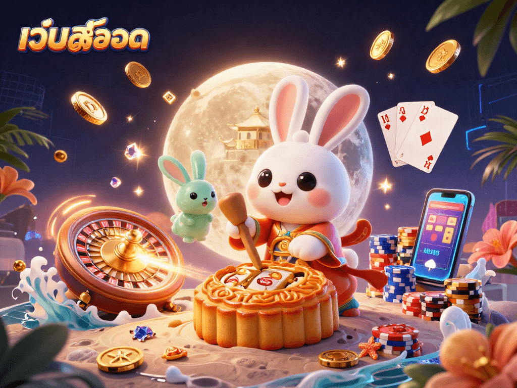 Spin เว็บสล็อต reels and unlock treasures with this dynamic casino-themed illustration.