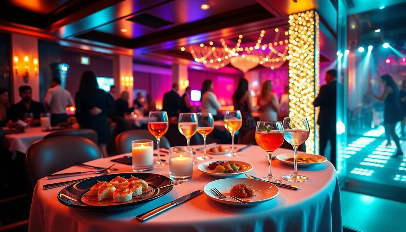 Dinner sxm at Club Noir featuring luxurious dining, vibrant nightlife, and signature cocktails in a stylish atmosphere.