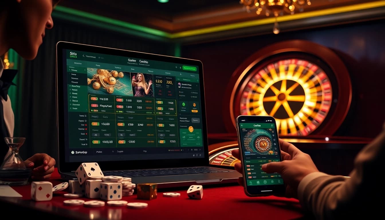 Excited player engaging with situs bola online betting interface showcasing sports odds.