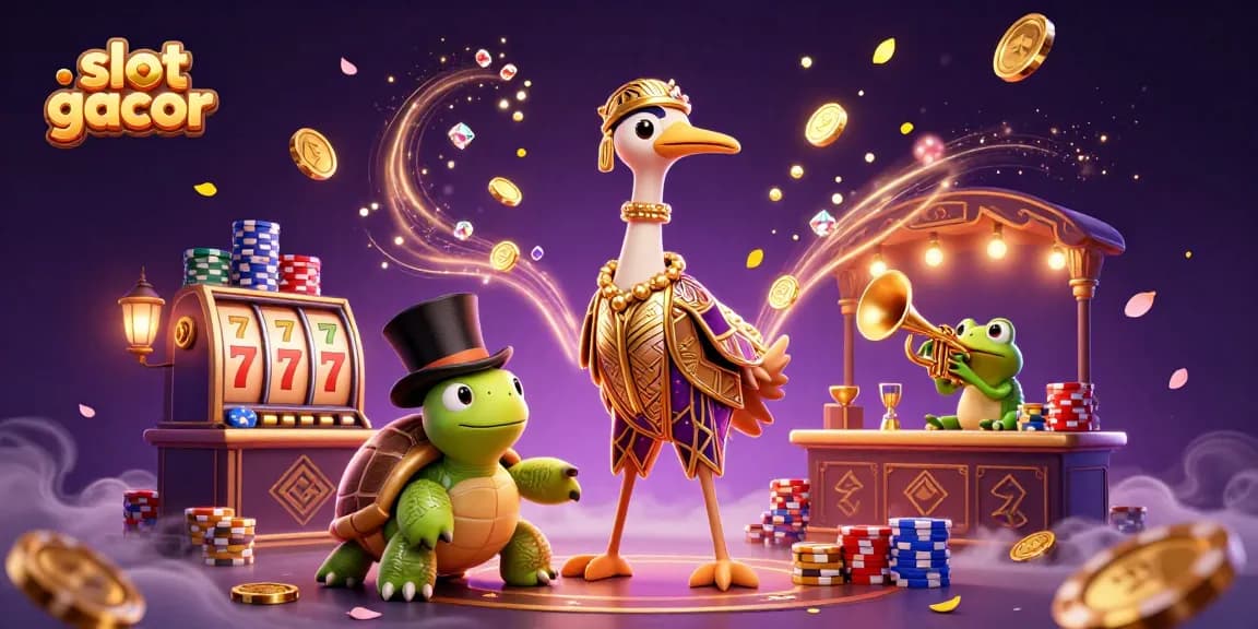 Experience thrilling slot gacor action with immersive 3D characters and vibrant casino elements.