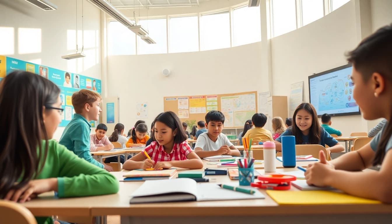 Engaged students in a vibrant education environment showcasing innovative learning.