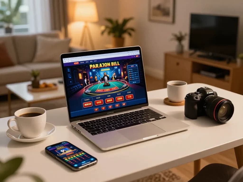 Person enjoying online gaming on a laptop showing casino stranieri che accettano italiani within a cozy home environment.