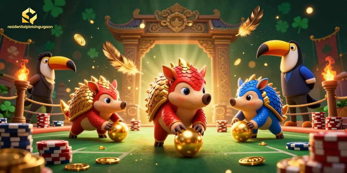 Temukan keseruan permainan slot di residentialplotsingurgaon dengan pangolin bermain poker dan banyak chip emas.