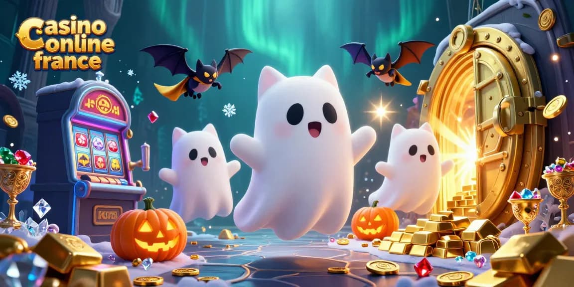 Découvrez l'univers captivant du casino online france avec des personnages joyeux dans une scène dynamique remplie de trésors.