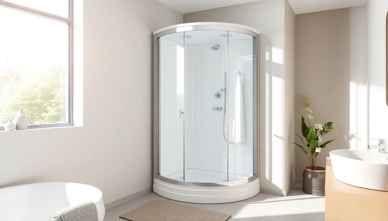 Installer une cabine de douche intégrale moderne et élégante dans une salle de bain minimaliste.
