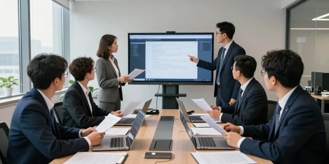 Anggota AAFI KOTA TANGERANG dalam rapat profesional di kantor, fokus pada audit forensik.