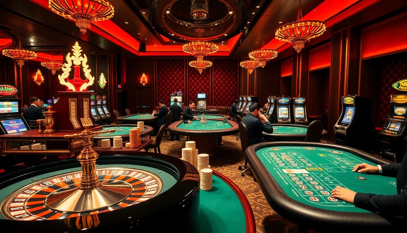 Experience the excitement of gambling with 'nep rijbewijs kopen' subtly represented amidst a vibrant casino scene.