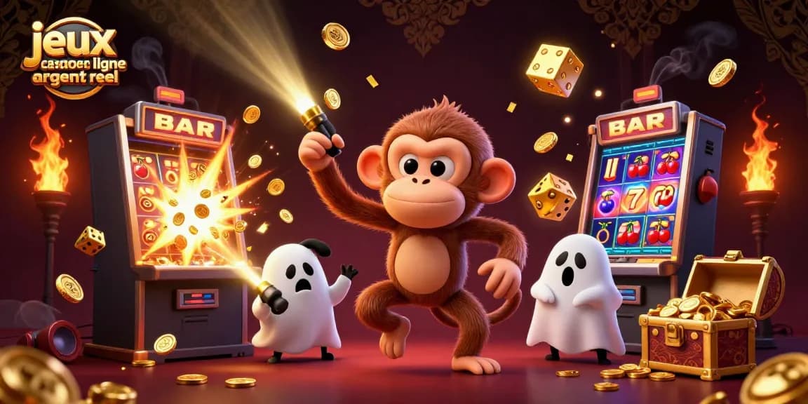 Découvrez des jeux de casino en ligne argent réel captivants avec un singe et un chiot dans un casino hanté.