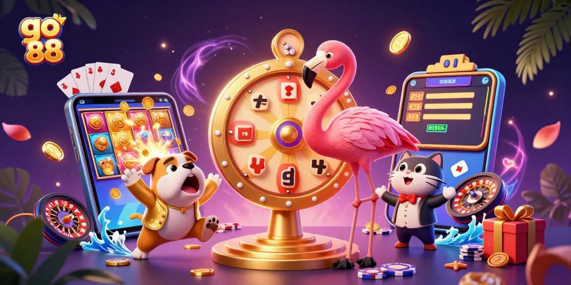 Spin to win at go 88 with vibrant 3D characters and thrilling casino elements.