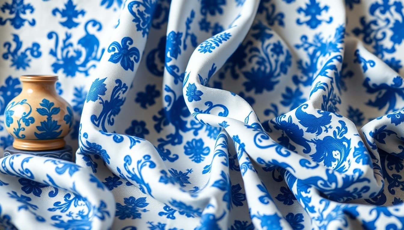 Verken de delftsblauwe stoffen collectie met prachtige patronen en texturen.