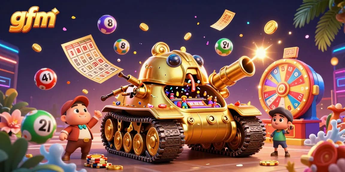 Experience the ultimate thrill at gfm with an exciting mini-casino inside a golden beetle tank.