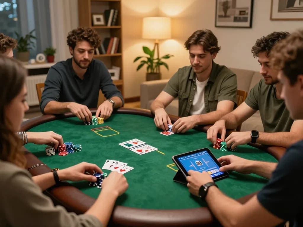 Engaging in situs gacor online poker with friends around a cozy living room setting