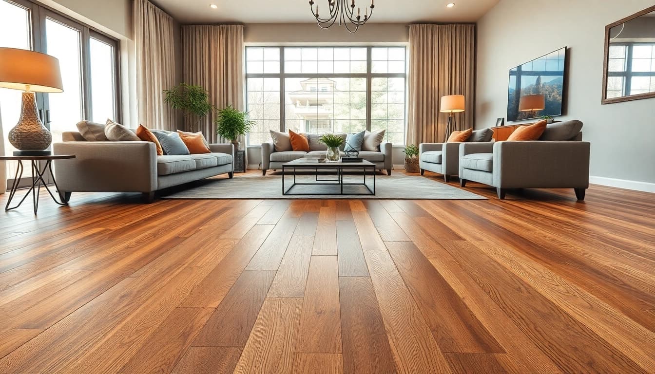 Discover the elegance of luxury vinyl flooring with rich textures in a modern living room.