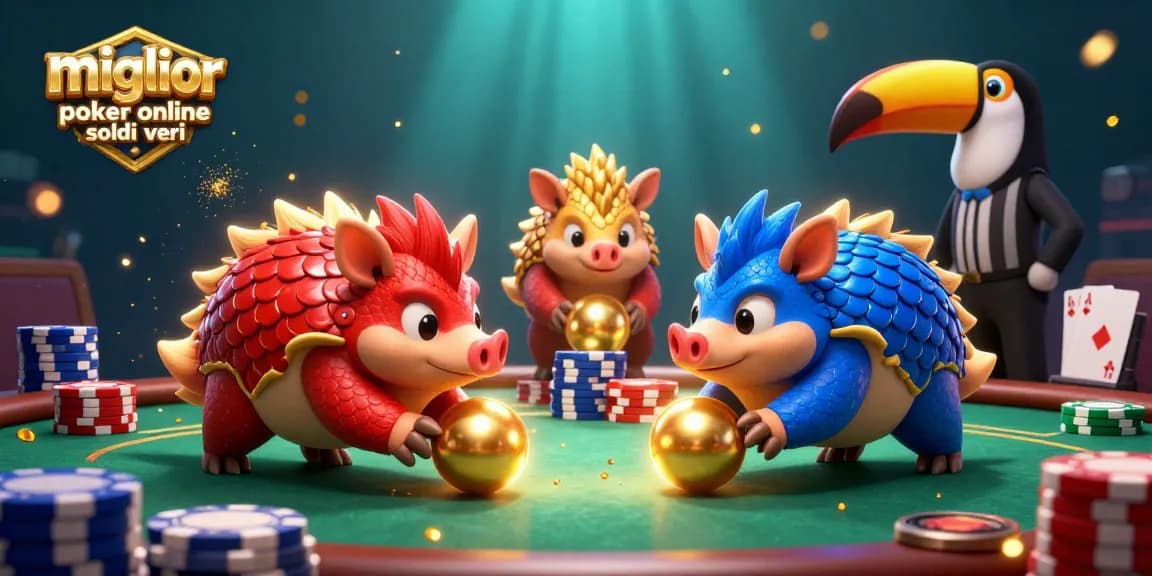 Scopri il miglior sito poker online soldi veri con pangolini in sfida tra chips e carte da gioco.