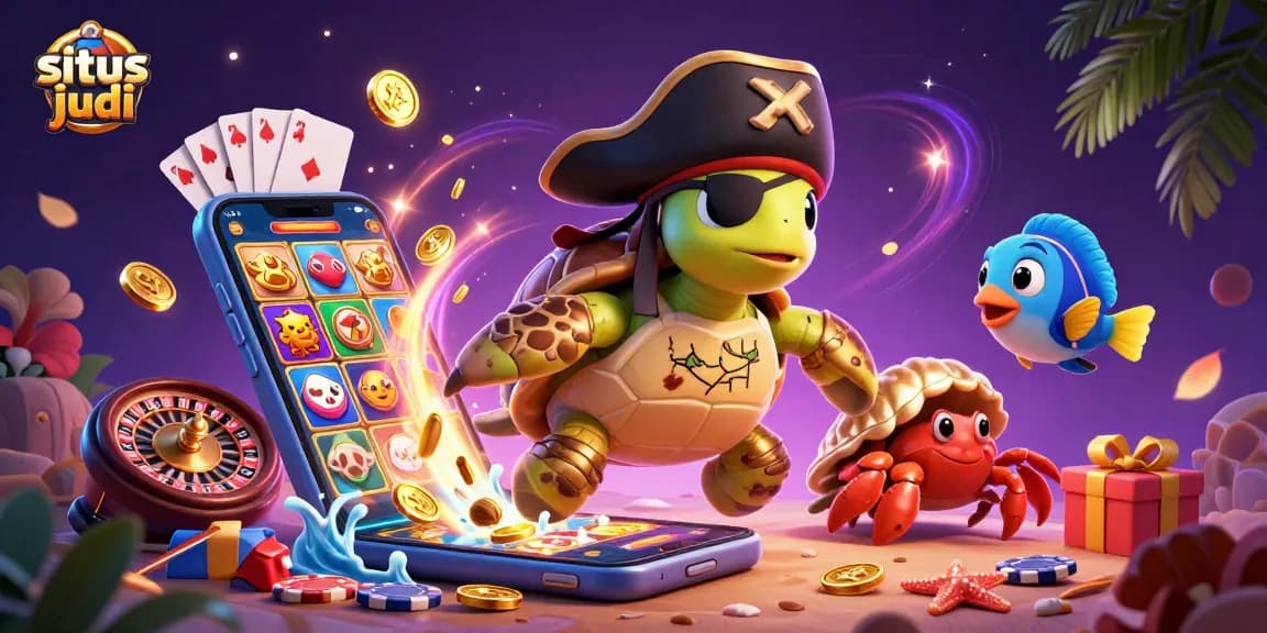 Engage with situs judi by exploring colorful slot games displayed on a vibrant 3D scene.