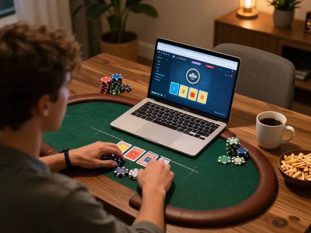 Playing online poker at home while exploring casinò online italiani non aams with snacks and drinks.