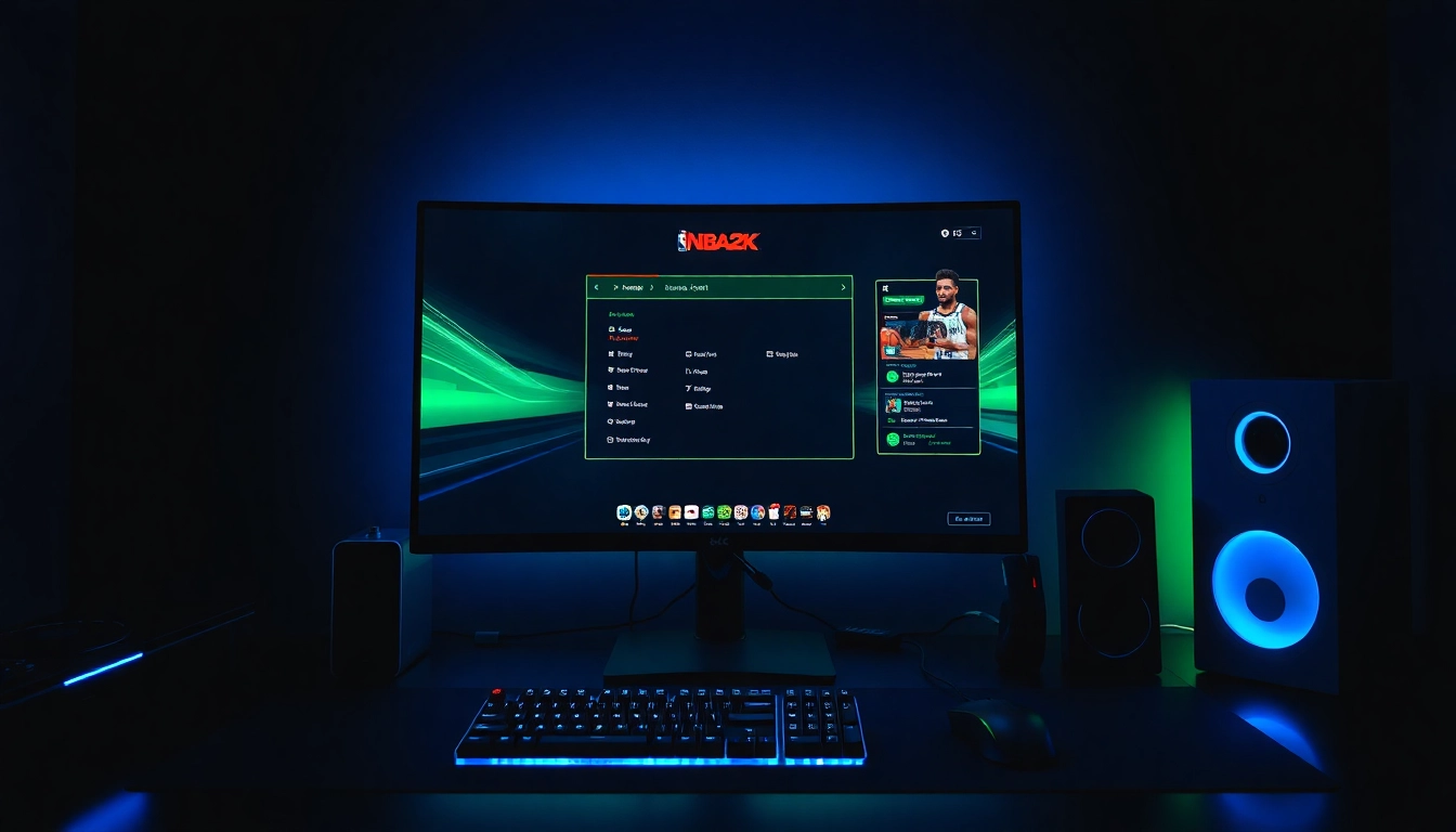 Experience the Best nba2k zen script in action, illustrated by an epic gaming setup featuring an optimized display and gear.
