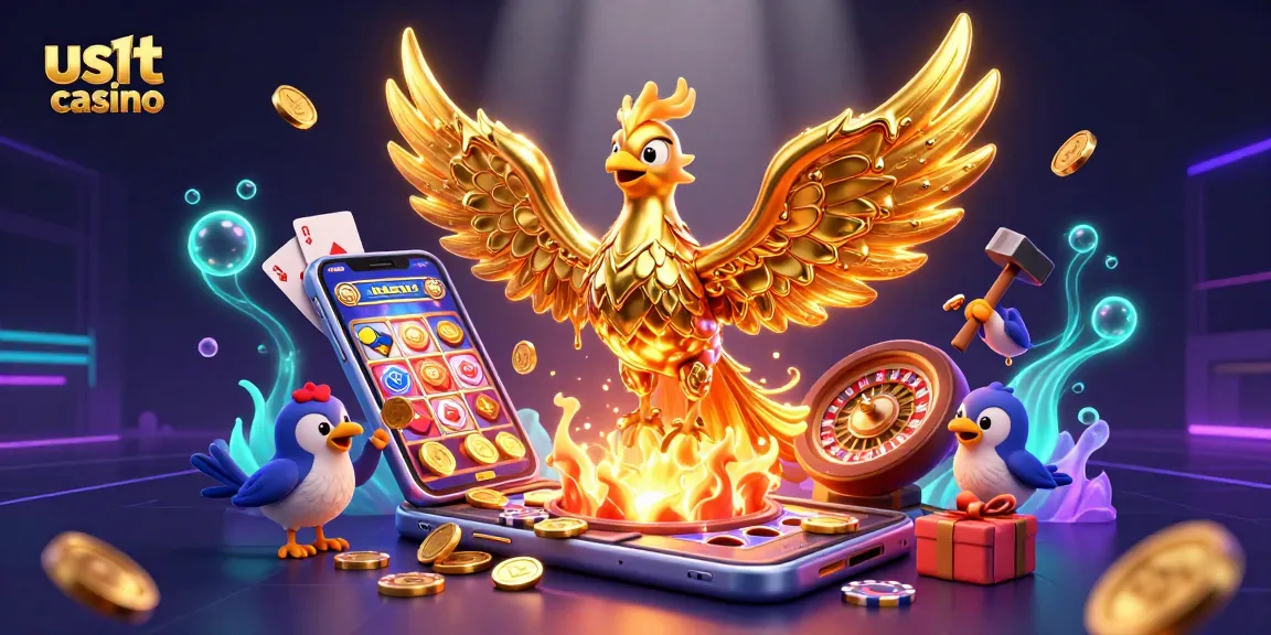 Gioca nei migliori usdt casino con la slot machine e il phoenix dorato in un'illustrazione 3D dettagliata