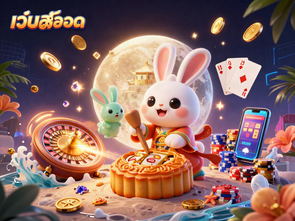 Spin เว็บสล็อต reels and unlock treasures with this dynamic casino-themed illustration.
