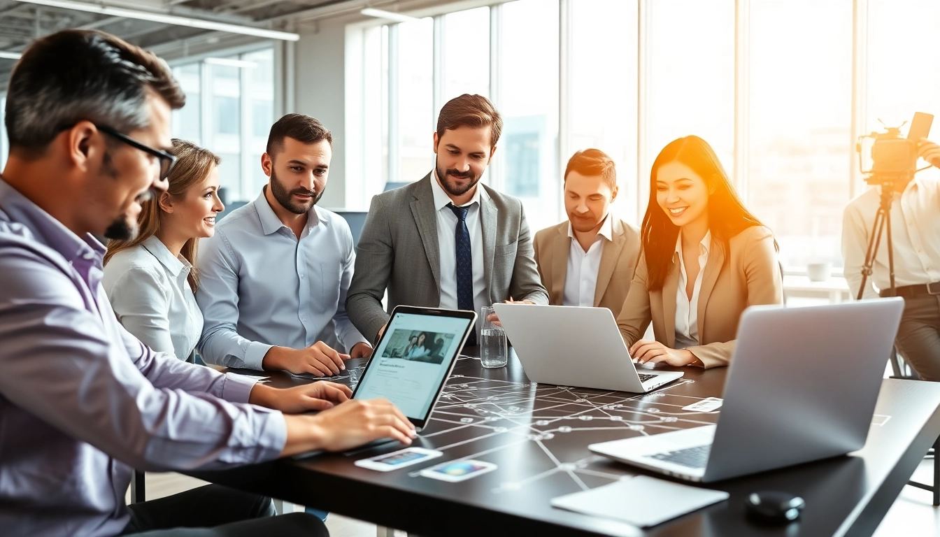 Collaboration among IT consultants showcasing enterprise it solutions in a modern workspace setting.