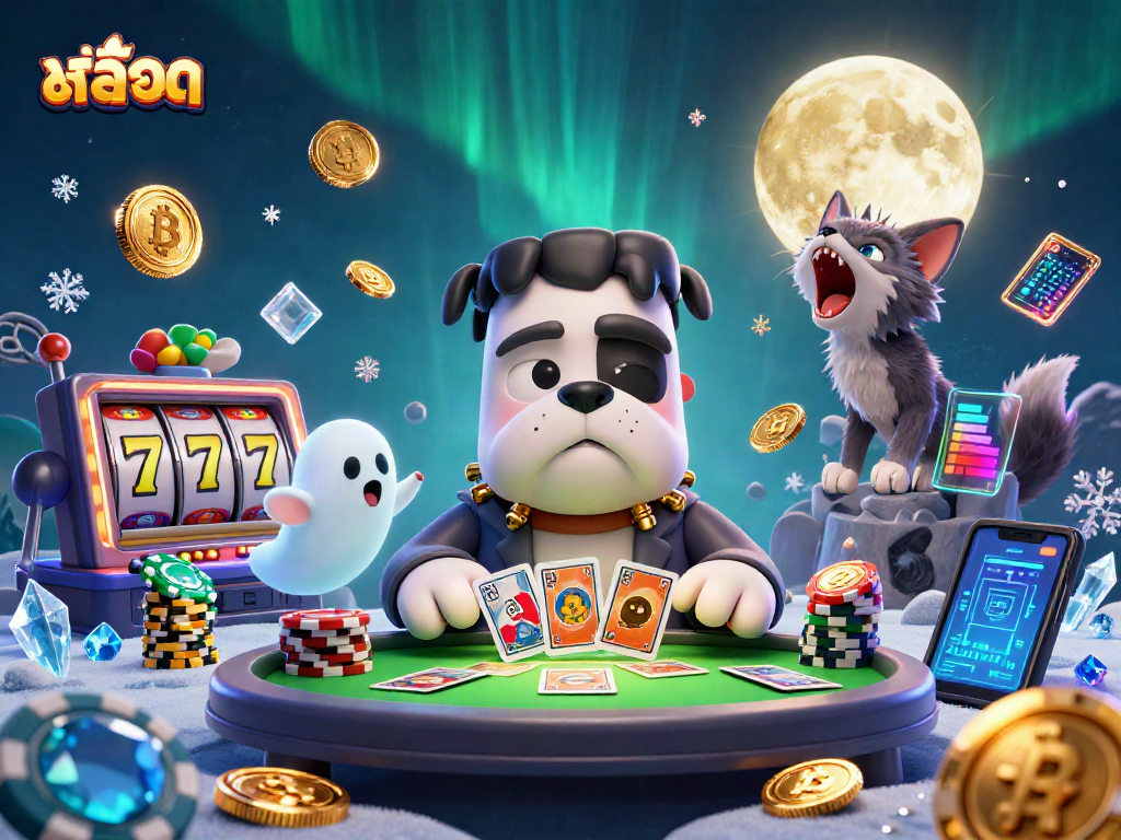 Engage with สล็อต-themed fun in an exciting casino illustration featuring slot reels.