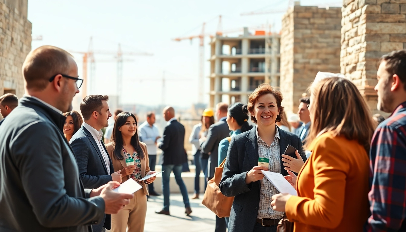 Participants engaging in construction networking events for collaboration and business growth.