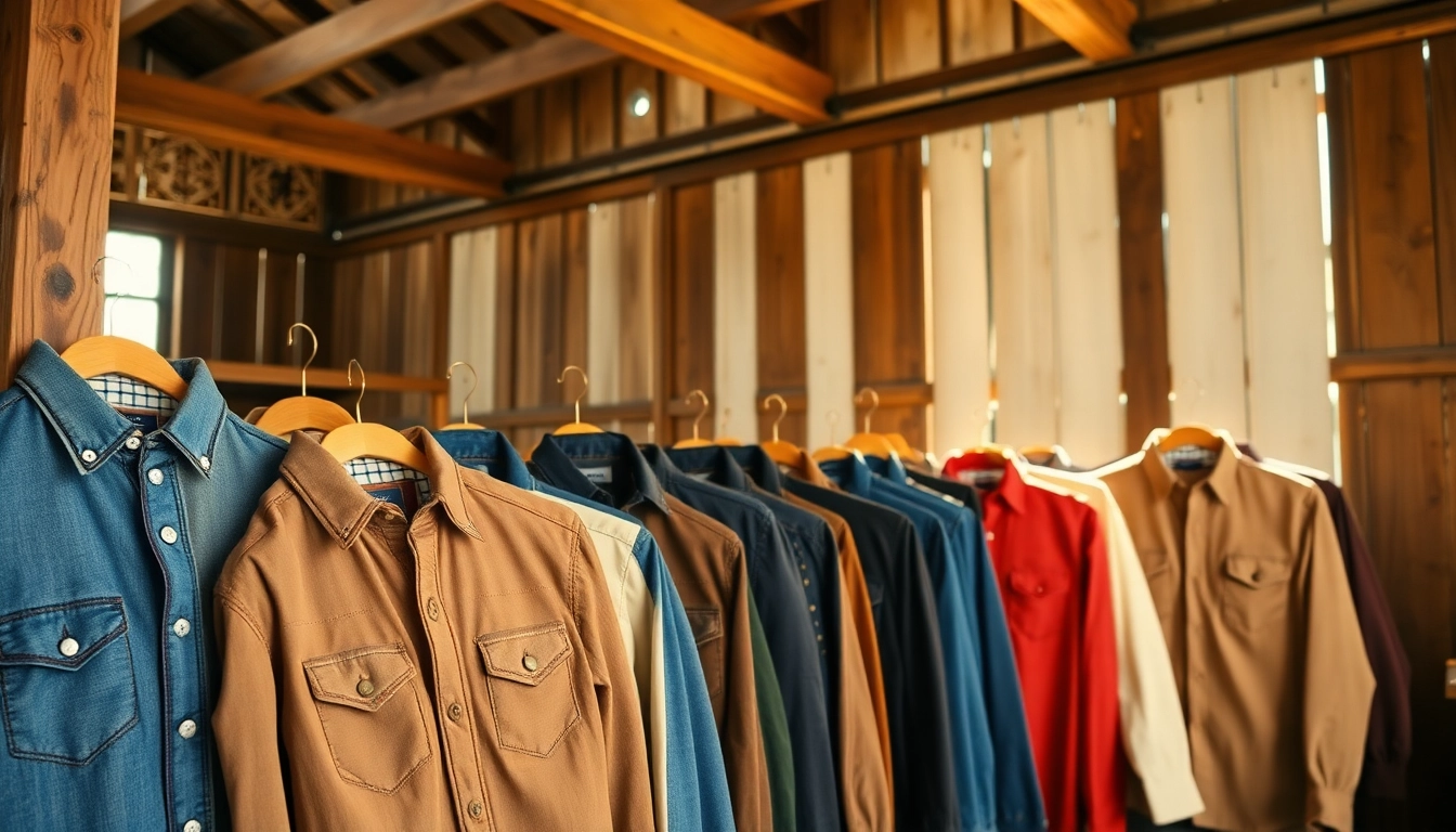 Shop stylish cowboy shirt Canada with unique designs showcased in a rustic barn setting.