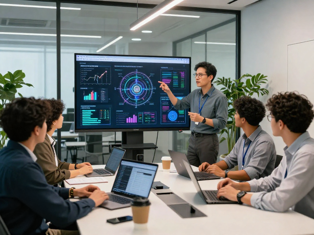 Collaboration in an AI-driven workspace, showcasing how to crush on ai innovations.