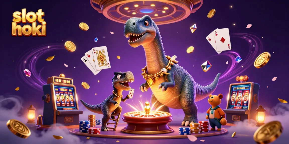 Spin the reels in the vibrant slot hoki scene filled with golden coins and animated characters.