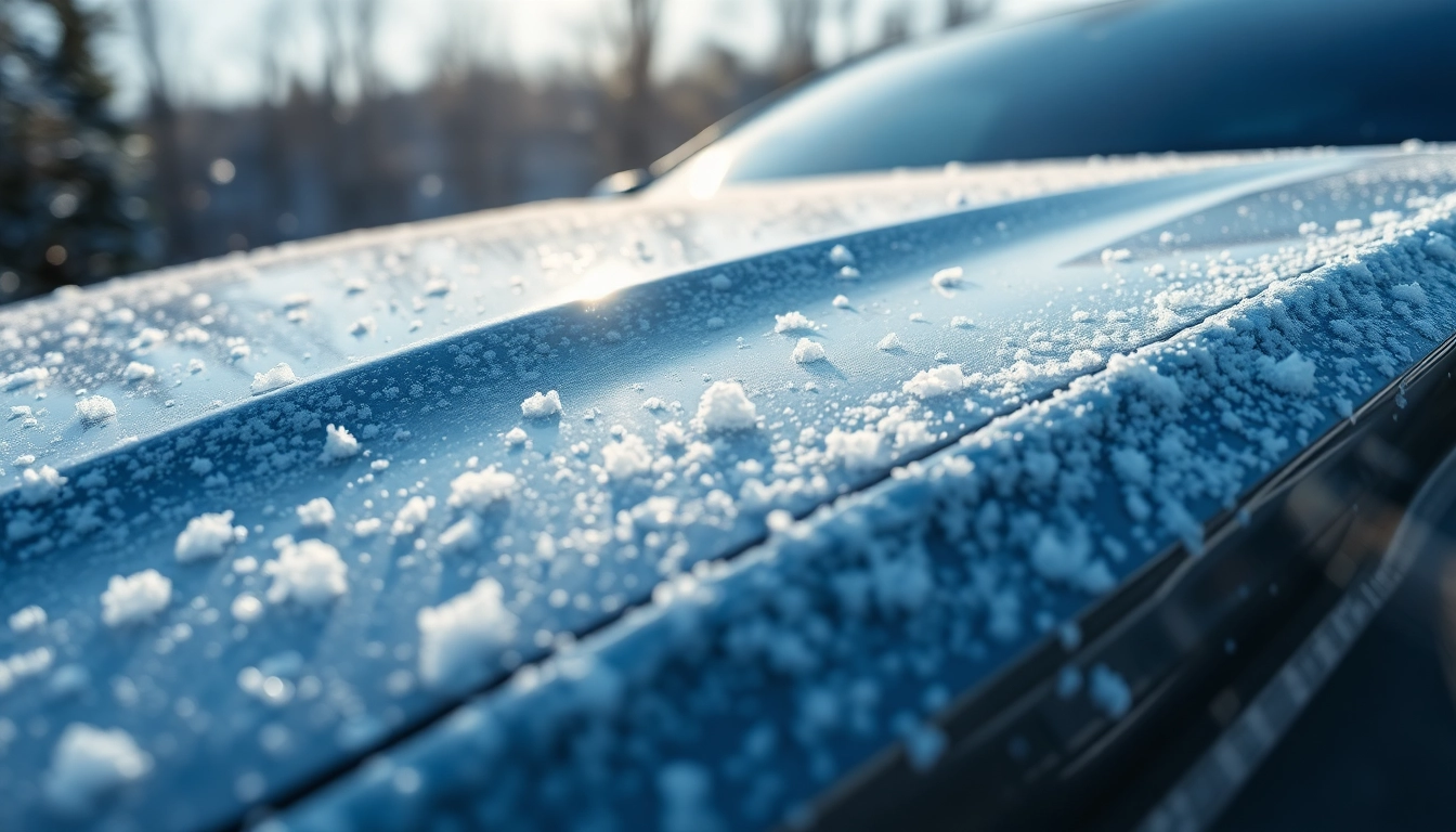 Enhance winter car protection Chattanooga with a frost-resistant vehicle in a snowy landscape.