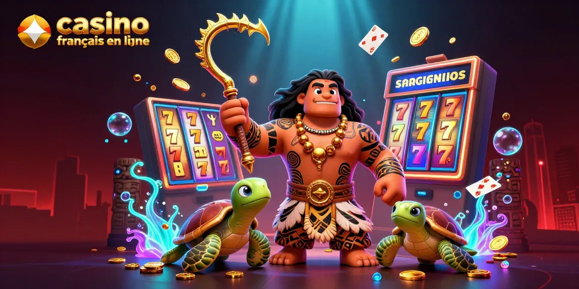 Jouez à des jeux passionnants sur un casino français en ligne avec un décor vibrant et des éléments de jeu animés.