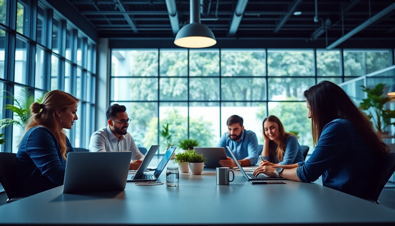 Team collaborating with innovative enterprise assistant saas tools in a modern office.
