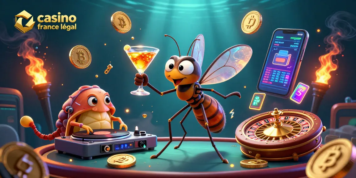 Découvrez l'illustration dynamique de casino en ligne légal en France avec des personnages de casino captivants.