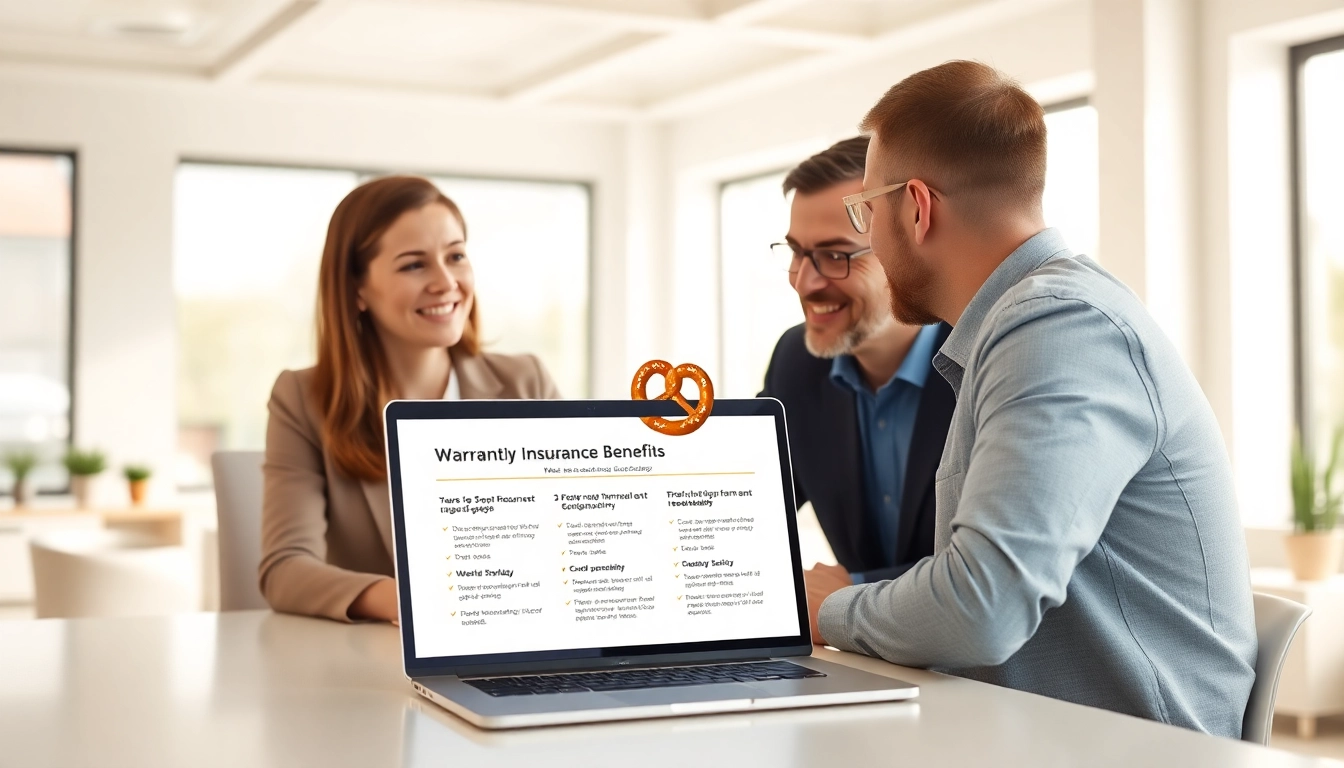 Engaging visual representation of why choose Pretzel warranty with an insurance advisor and client interaction.