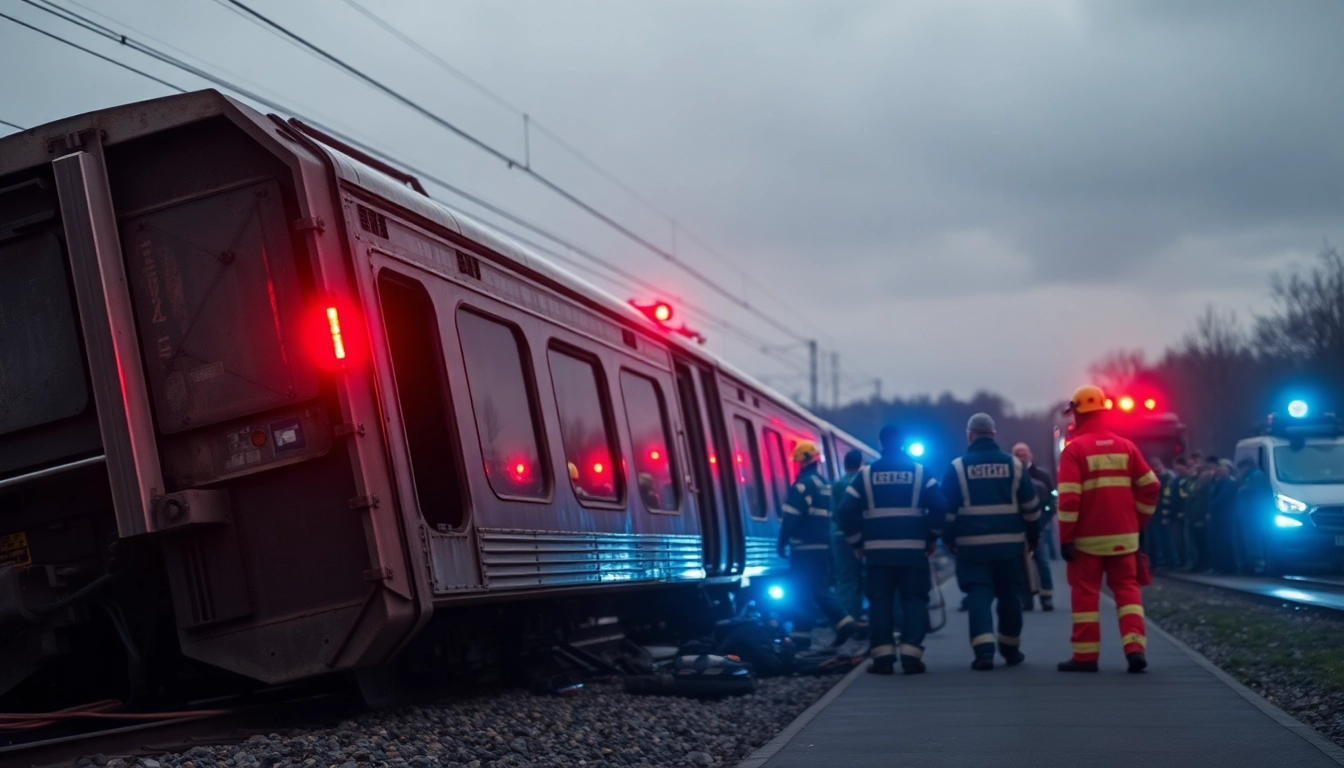 Responders assisting at the spain train crash site, highlighting emergency efforts and chaos.