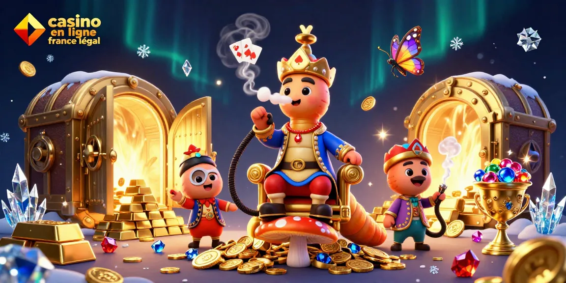 Jouer sur un casino en ligne légal en France avec des machines à sous et des jeux de cartes dans une scène dynamique colorée.