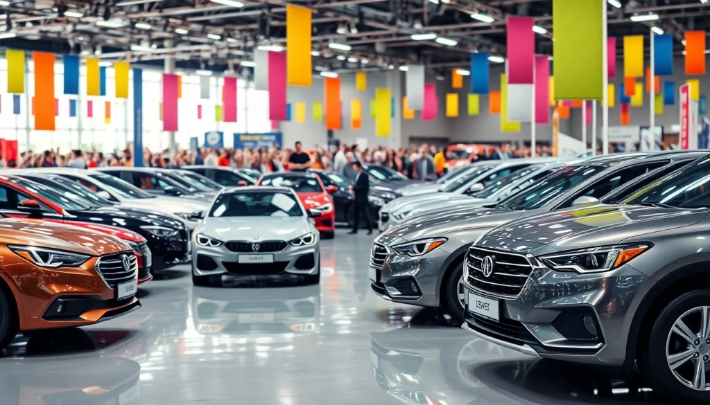 Visitors marvel at the latest innovations at Auto Cars Show with diverse vehicles on display.