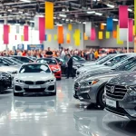 Visitors marvel at the latest innovations at Auto Cars Show with diverse vehicles on display.