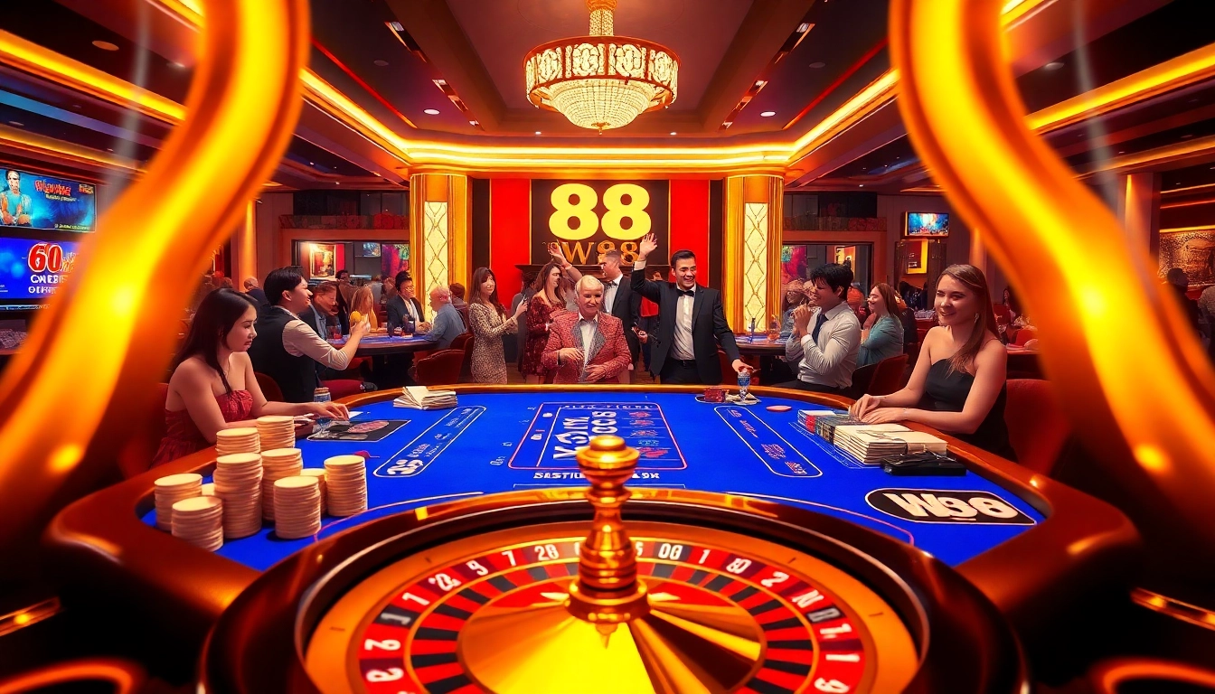 Experience the thrill of winning at the W88 link casino table, adorned with vibrant colors and luxury.