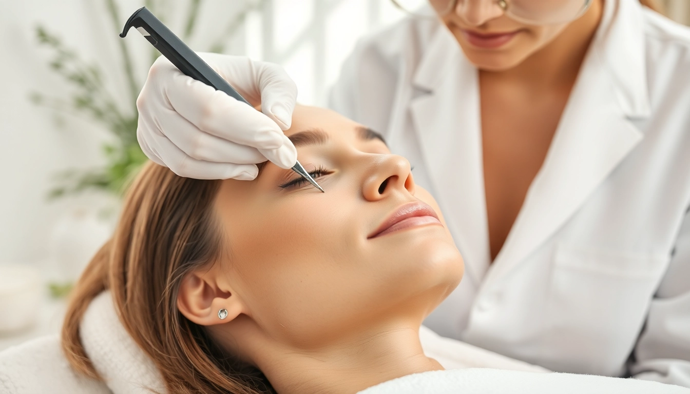 Experience a rejuvenating Dermaplane Facial as an aesthetician gently exfoliates skin.