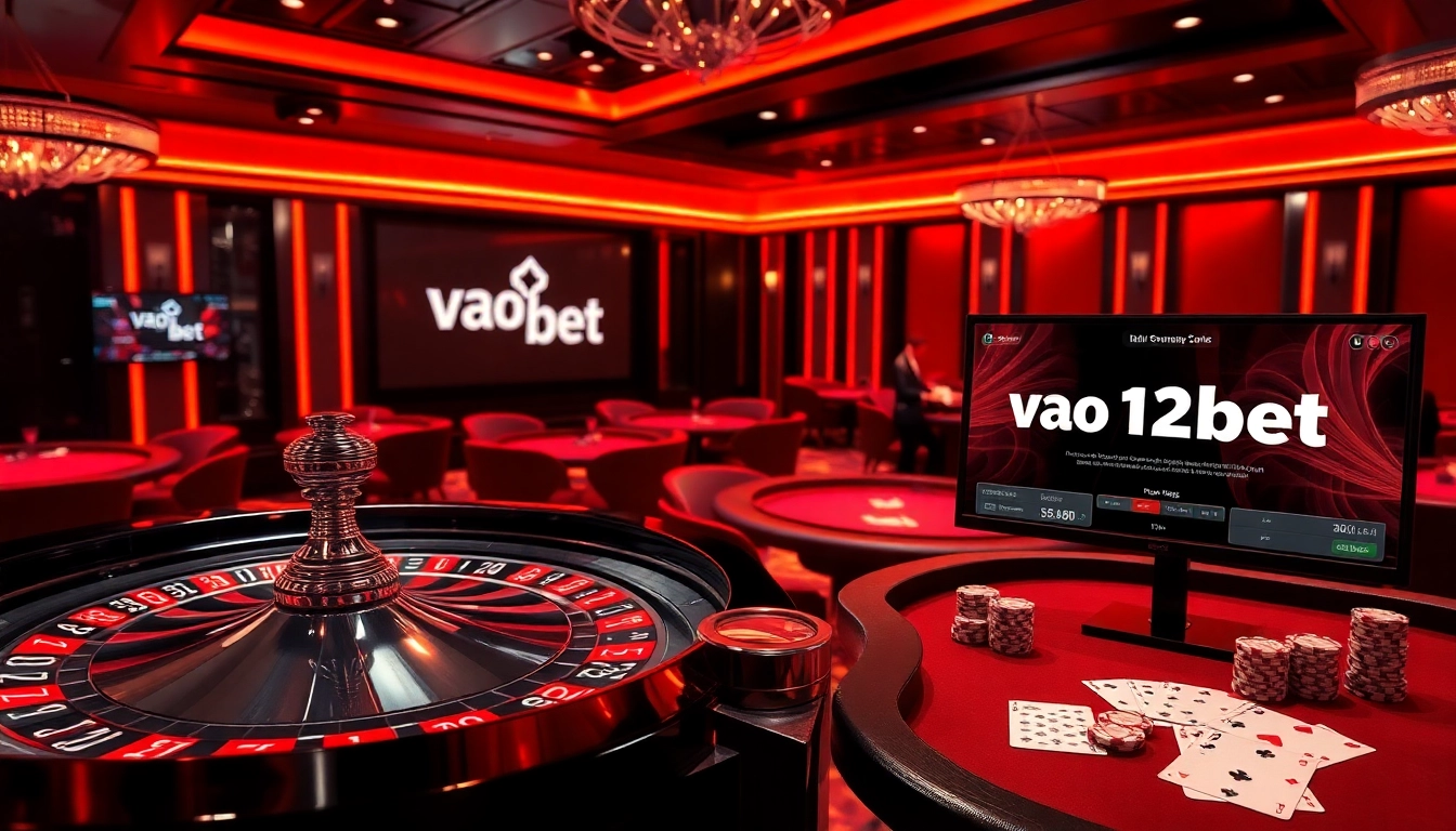 Experience the thrill of online gambling with link vao 12bet at a luxurious casino setting.