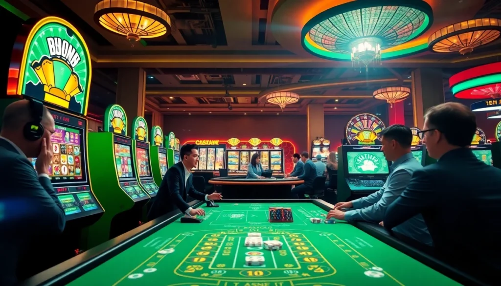 Thrilling online gambling experience with vibrant casino elements at hm88 Com.
