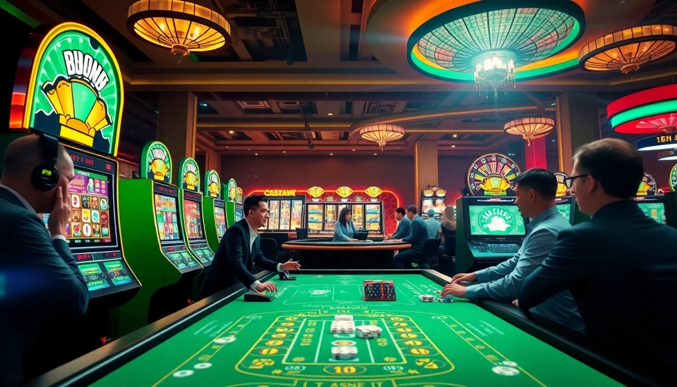 Thrilling online gambling experience with vibrant casino elements at hm88 Com.