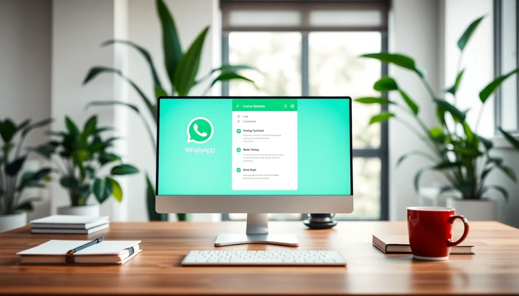 Enhance your efficiency with WhatsApp Business CRM in a modern workspace setting.