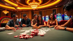 Experience the thrill of gambling at https://uu88.casa/ with vibrant poker chips and a roulette wheel.