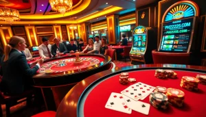Exciting casino action at PH22255.COM with a vibrant roulette table and enthusiastic players.