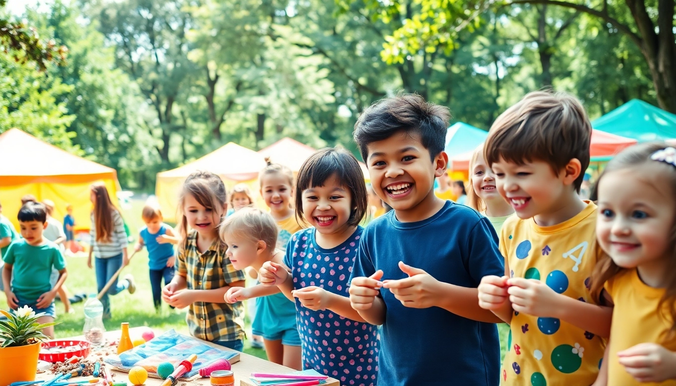 Kids participating in various activities at holiday camps celebrating friendship and fun.
