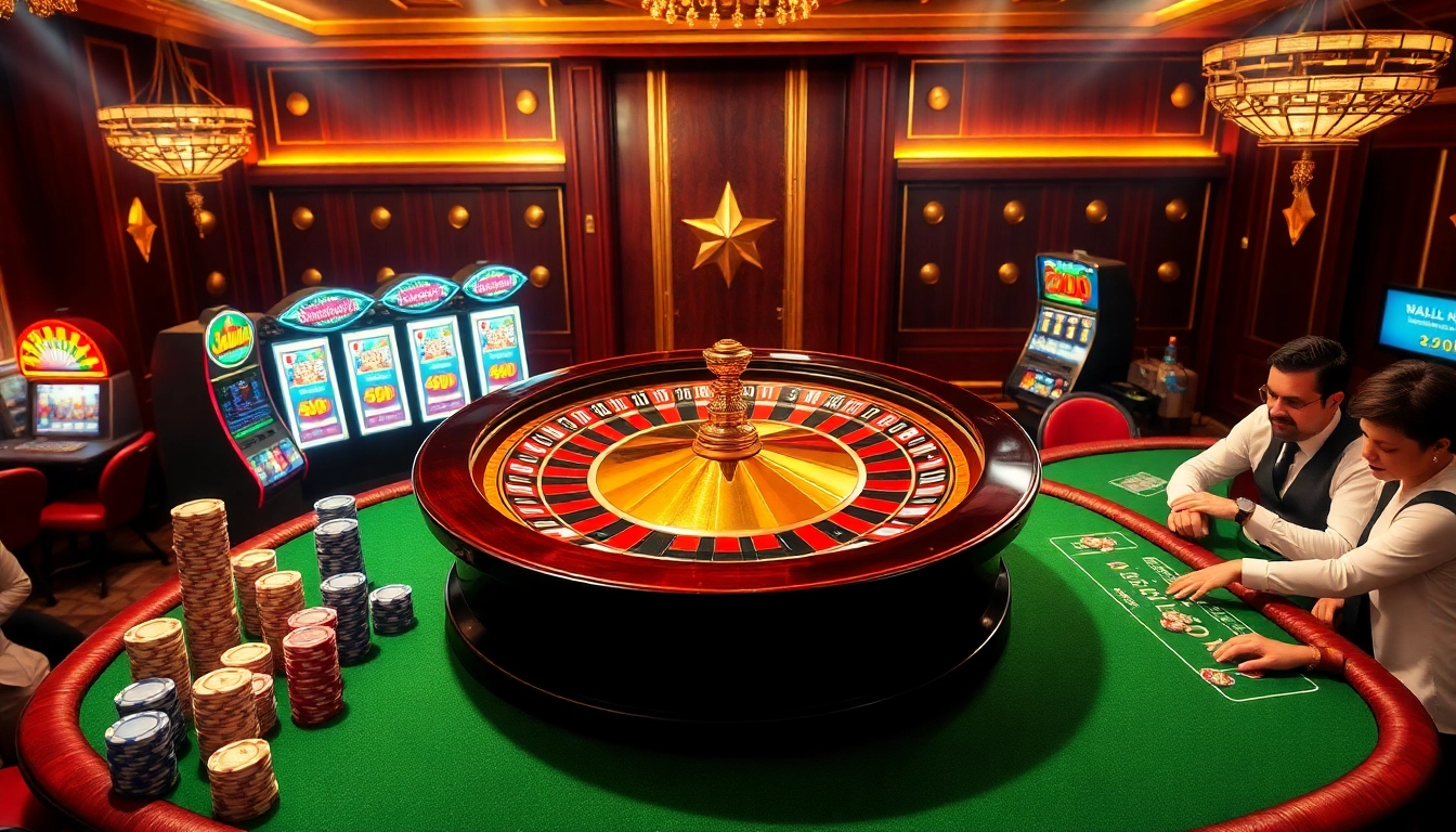 Experience the thrill of winning at https://23win.cooking/ with vibrant casino visuals of roulette, poker, and slot machines.