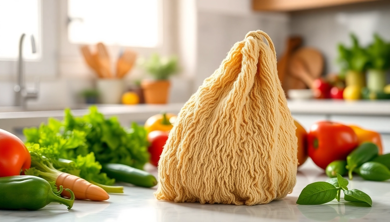 Explore kitchen loofah benefits and their role in cooking and kitchen hygiene, complemented by fresh ingredients.