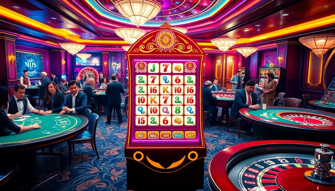 Experience the thrill of the mahjong slot demo in a vibrant casino setting.